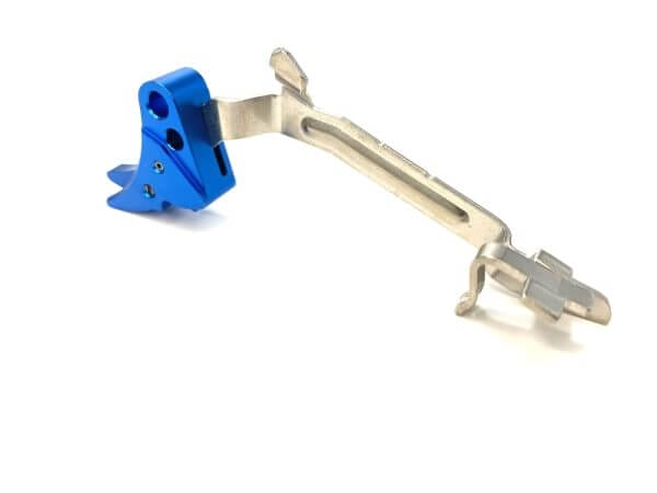 Blue Adjustable Trigger Shoe with Safety for Glocks