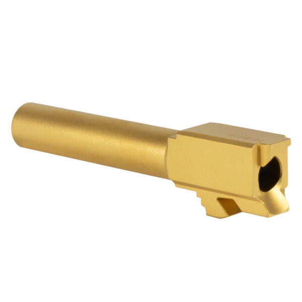 Matte Gold Barrel for Glock 19 G19 9mm Titanium Nitride (TIN) Gen 1-5 Flush Cut Crowned - Image 3