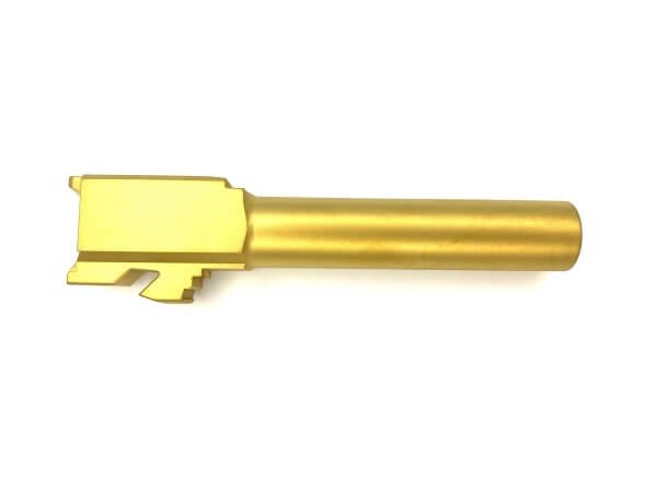 Matte Gold Barrel for Glock 19 G19 9mm Titanium Nitride (TIN) Gen 1-5 Flush Cut Crowned