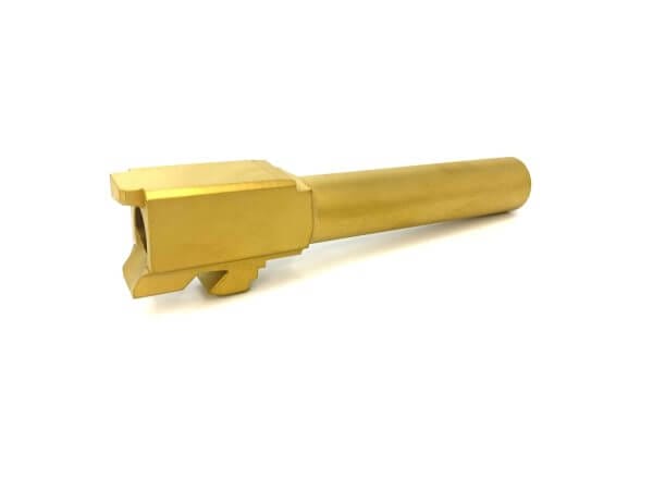 Matte Gold Barrel for Glock 19 G19 9mm Titanium Nitride (TIN) Gen 1-5 Flush Cut Crowned