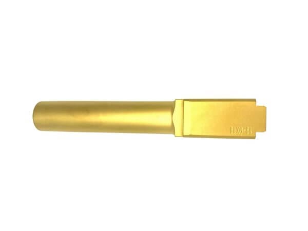 Matte Gold Barrel for Glock 19 G19 9mm Titanium Nitride (TIN) Gen 1-5 Flush Cut Crowned