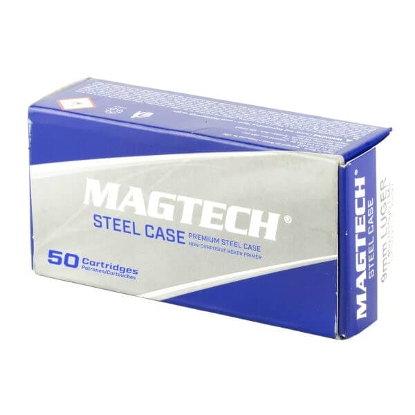 MAGTECH 9MM AMMO 115 GRAIN Steel Cased FMJ 50RDS