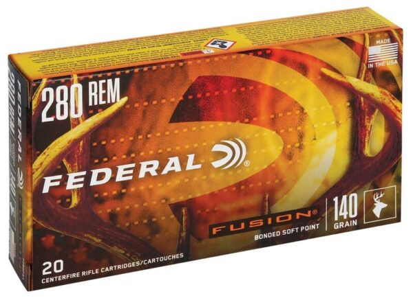 Federal Fusion 280 Remington Ammo 140 Grain Bonded Round Nose Box of 20