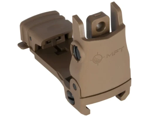 AR15 Tactical Accuracy: MFT Flip-Up Front & Rear Sight Set in Scorched Dark Earth