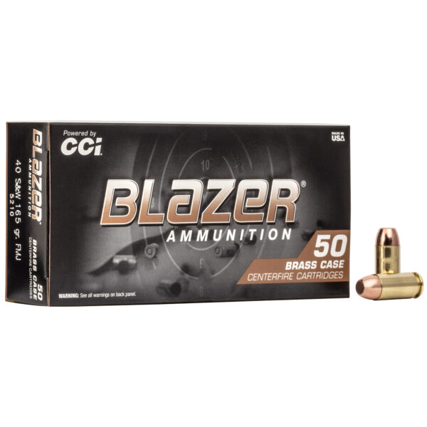 Blazer Brass .40 S&W 165gr FMJ 50rd Box Range Ammo