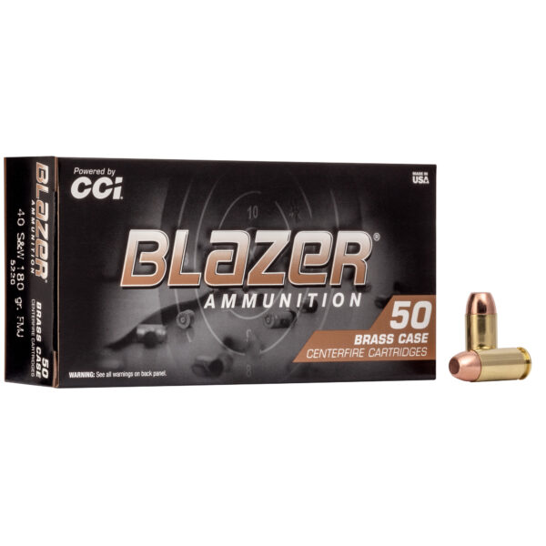 Blazer Brass 40 S&W 180 Grain FMJ Ammo 50rd Box Range Ammo