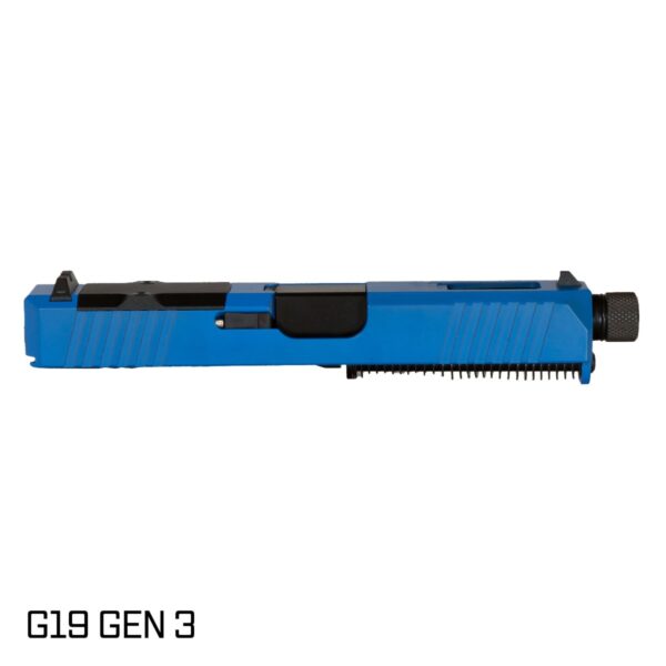 G19 Glock 19 Compatible Complete RMR Cut Slide Blue Cerakote